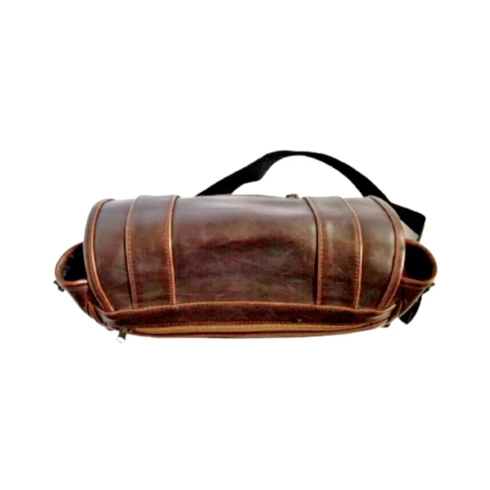 Vintage TOTES Brown Genuine Leather Messenger Bag Crossbody Satchel - Picture 7 of 13